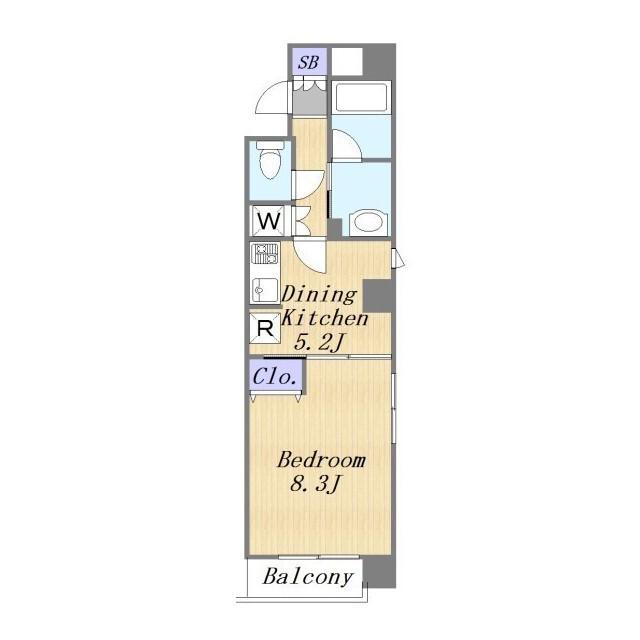 SUNFANRESIDENCE(1K/5階)の間取り写真