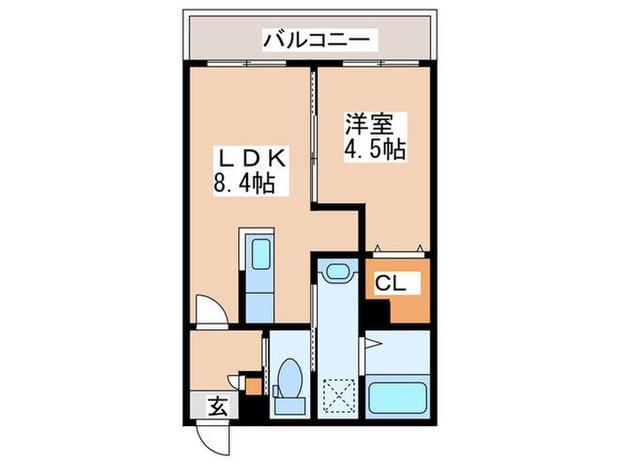 プルミエ福住(1LDK/4階)の間取り写真