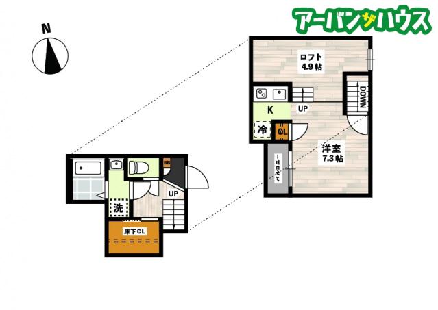 ADC東岡山ミモザ(1LDK/1階)の間取り写真
