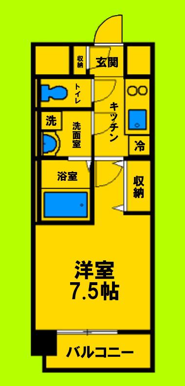 レジュールアッシュ塚本レジデンス(1K/10階)の間取り写真