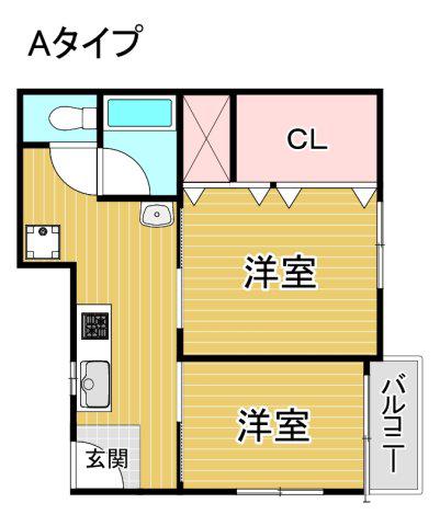 カーサコーヴォ(2K/3階)の間取り写真