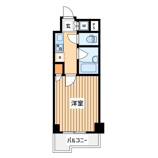 ルーブル溝の口参番館(1K/1階)の間取り写真