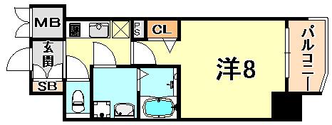 プレサンス神戸元町(1K/7階)の間取り写真