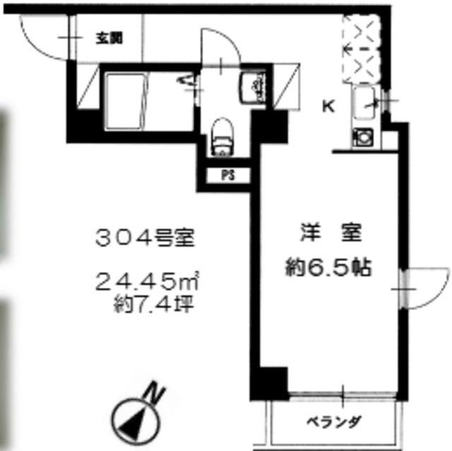 エビデンスモワ(1K/2階)の間取り写真
