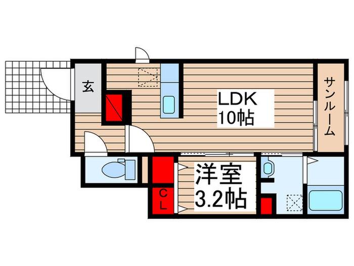アバンツァートII(1LDK/1階)の間取り写真