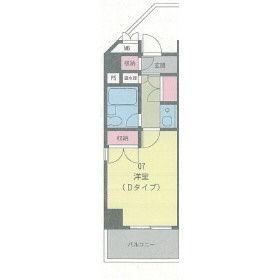 クレスト大和東(1K/6階)の間取り写真