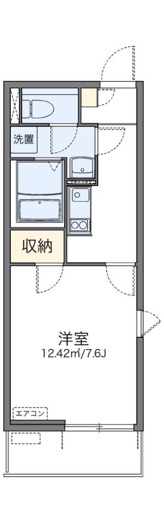 レオネクストNAKAJYU(1K/2階)の間取り写真