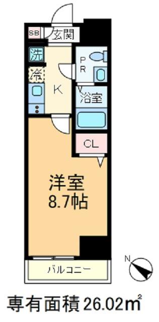 レジディア王子プレイス(1K/3階)の間取り写真