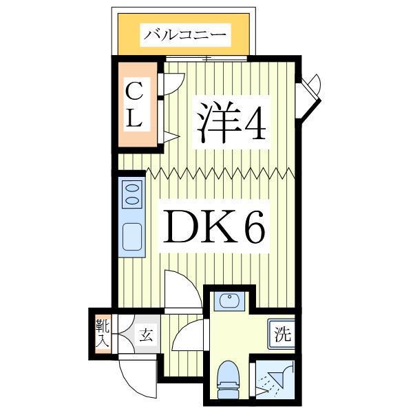 ウィンベルデュエット北柏第2(1DK/1階)の間取り写真