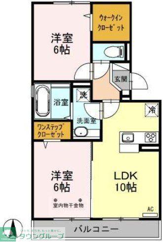 ハーヴェスト東町(2LDK/3階)の間取り写真
