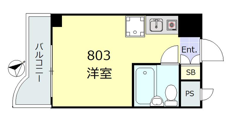 朝日後楽園マンション(ワンルーム/8階)の間取り写真