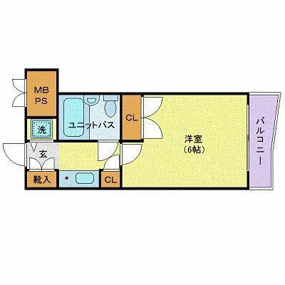 ウィンベルソロ世田谷赤堤(1K/1階)の間取り写真