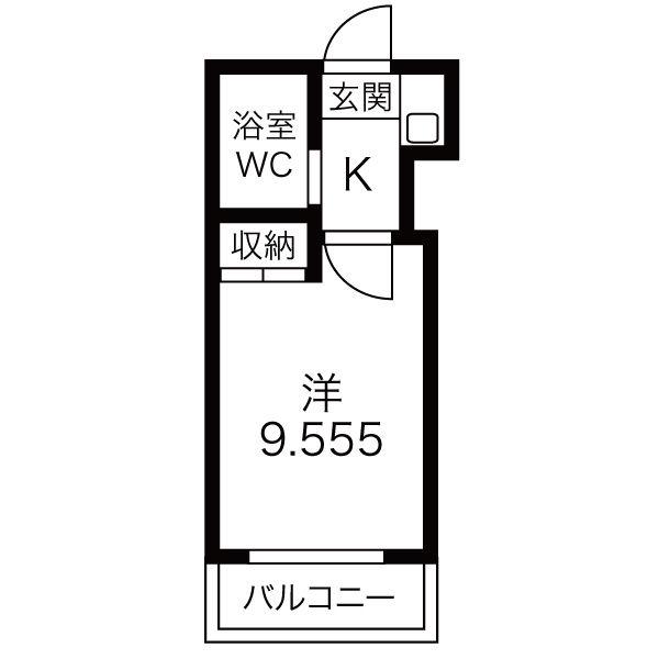 アビタシオン庄内通(1K/1階)の間取り写真