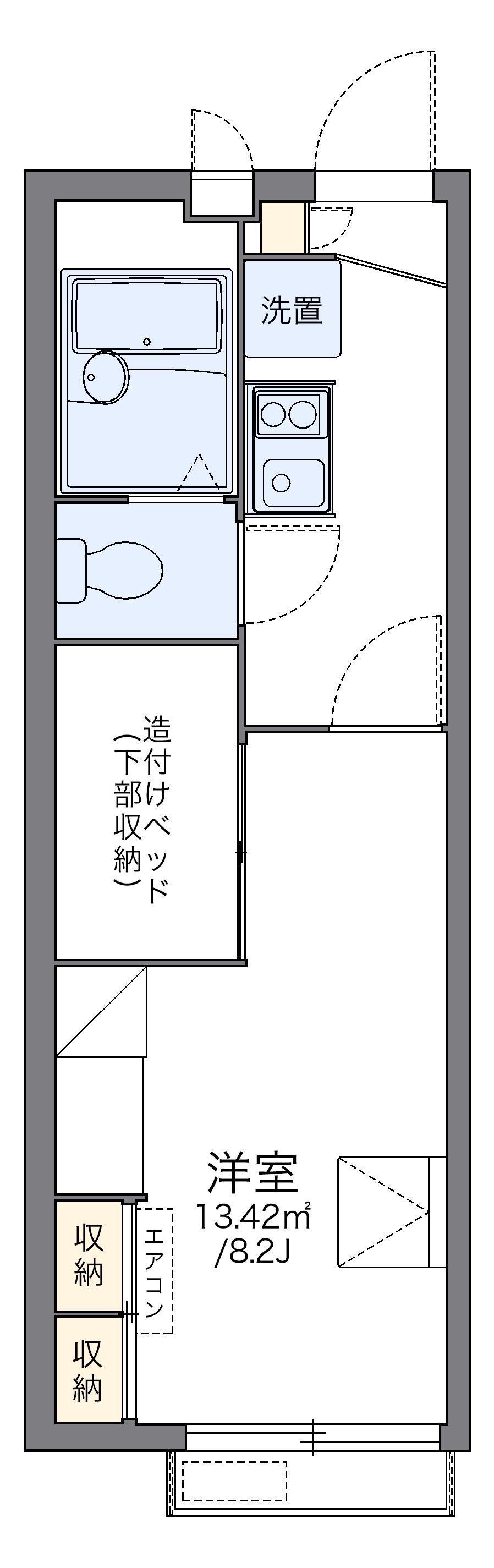 レオパレスオネスティー土井駅東(1K/2階)の間取り写真