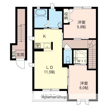 ソレイユ志津D棟(2LDK/2階)の間取り写真