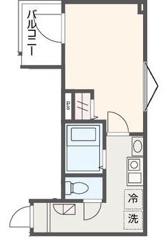 MELDIA下丸子(1K/2階)の間取り写真