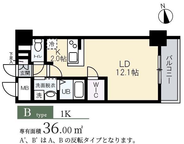 TKM KOHAMA(1K/6階)の間取り写真