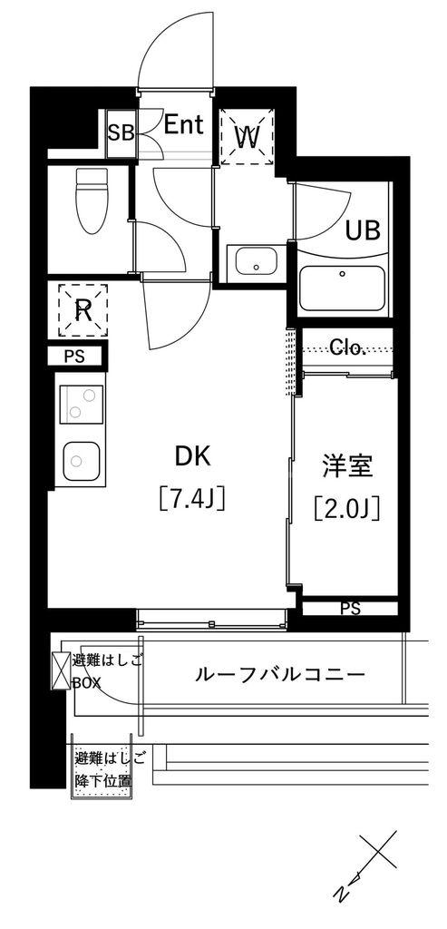 ARKMARK上池袋(1DK/7階)の間取り写真