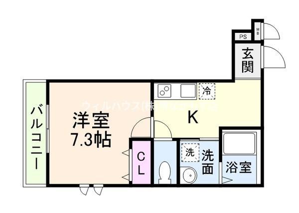 フジパレス三国ヶ丘Ⅰ番館(1K/3階)の間取り写真