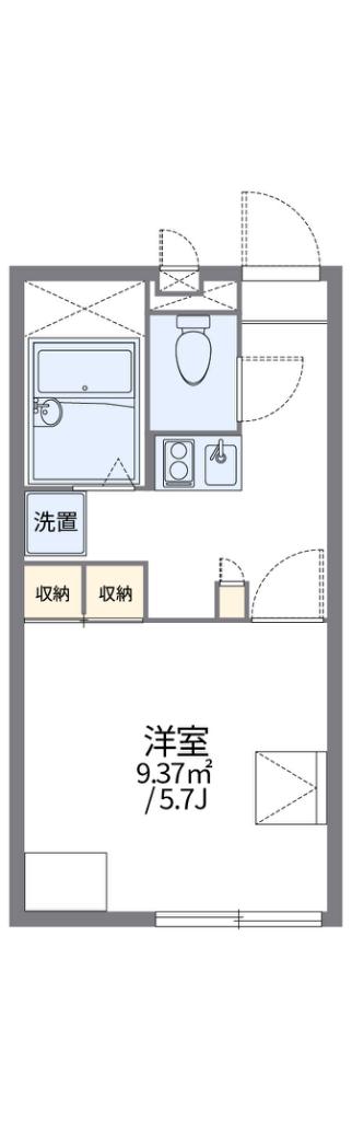 レオパレスサンビームD(1K/1階)の間取り写真