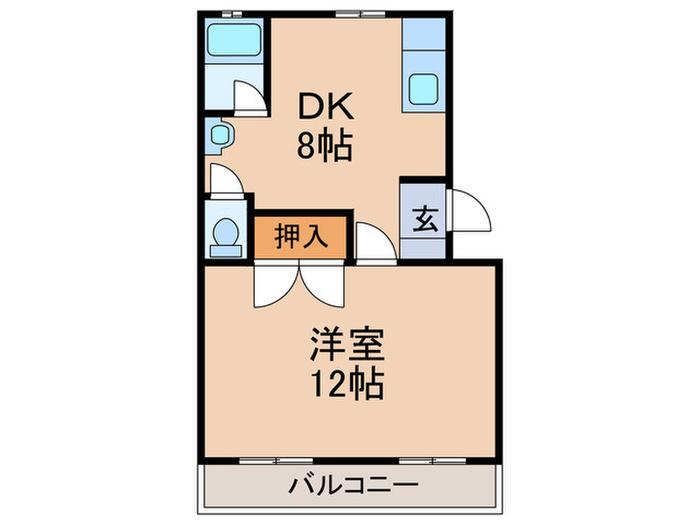 天神ウエノビル(1LDK/3階)の間取り写真