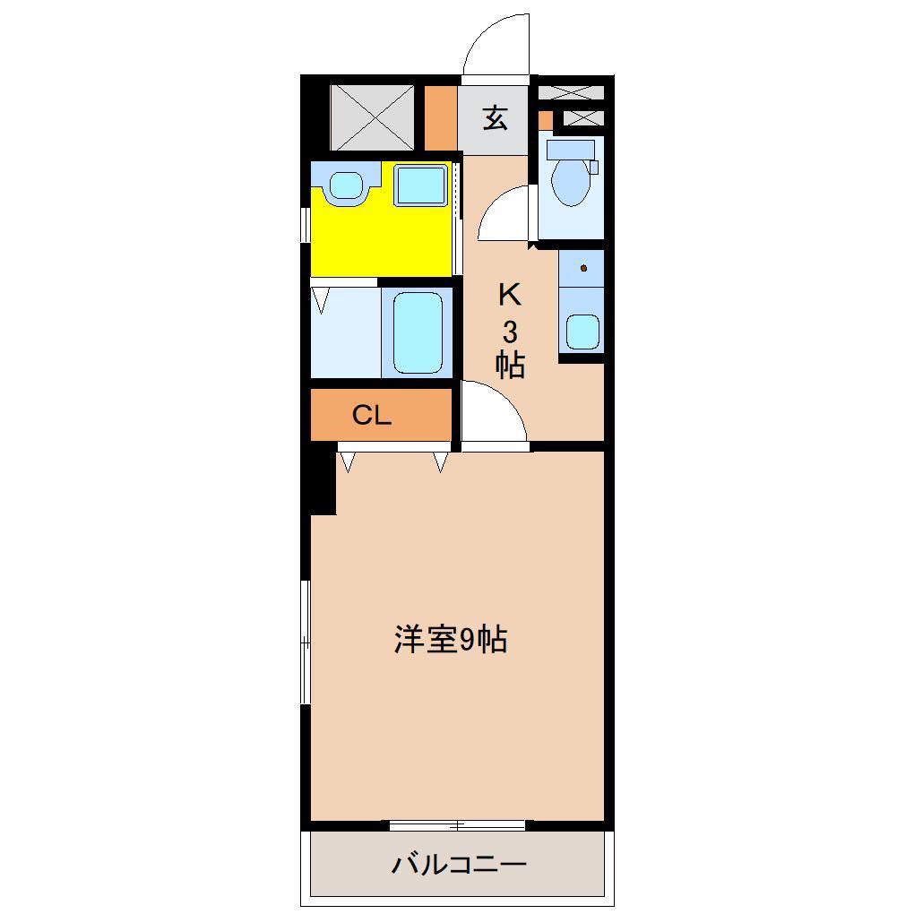 アーバン高塚橘通ビル(1K/3階)の間取り写真