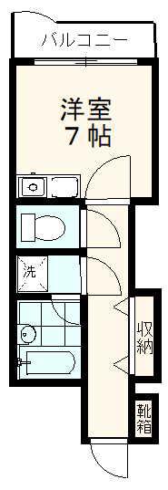 ライオンズマンション熊本中央(ワンルーム/3階)の間取り写真