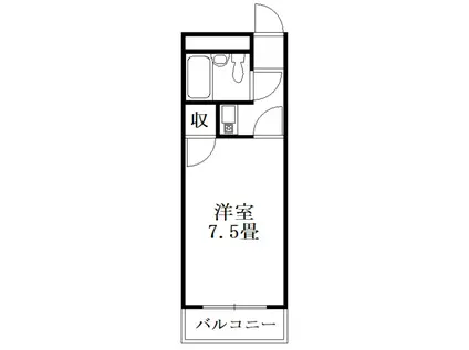 アルカディア(1K/3階)の間取り写真