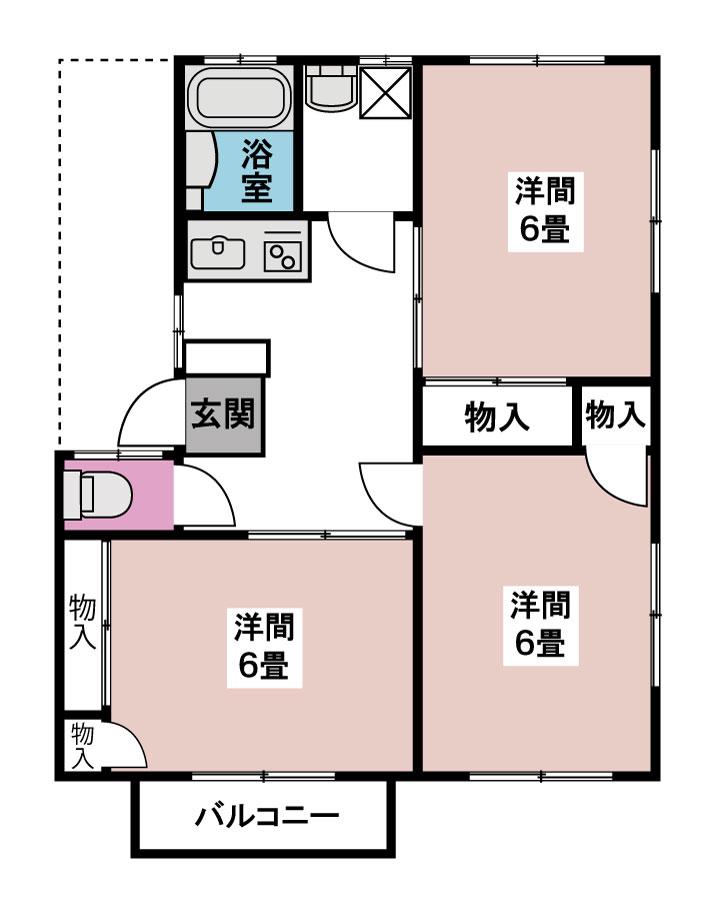 サンパレス山之神A(3DK/2階)の間取り写真