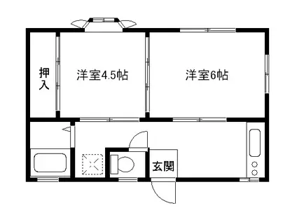 メゾンアキツ(2K/1階)の間取り写真