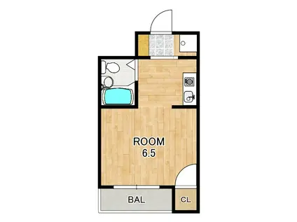 松儀ハイツ(1K/1階)の間取り写真