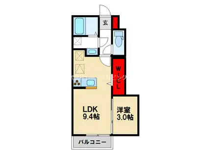 D-ROOM CELINE(1LDK/1階)の間取り写真