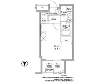 コンフォリア銀座イースト(ワンルーム/6階)の間取り写真
