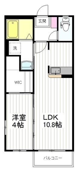 サルーテ(1LDK/2階)の間取り写真