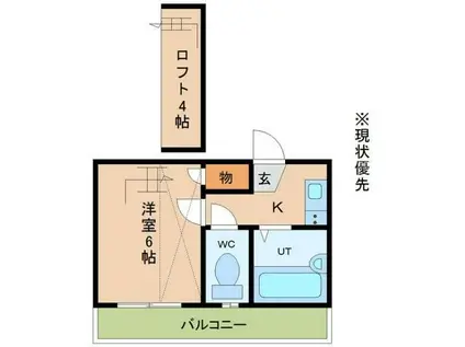 バンビーナ萩原(1K/1階)の間取り写真