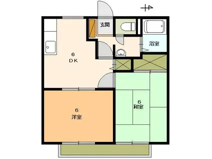 サンライフ杉山(2DK/2階)の間取り写真