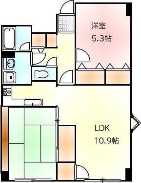 クレストコートK2(2LDK/3階)の間取り写真
