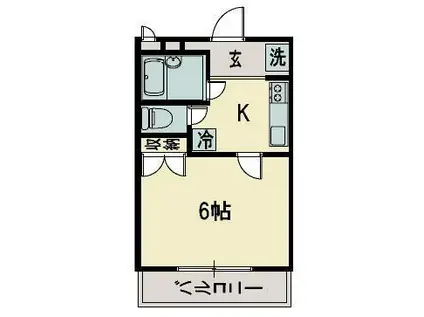 SKハウス3(1K/1階)の間取り写真
