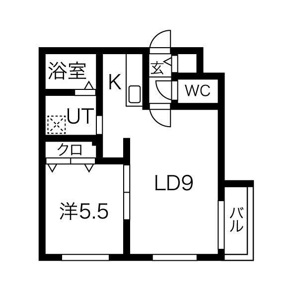 CALME 令 北8条(1LDK/4階)の間取り写真