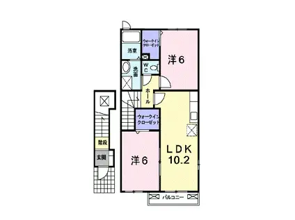 アーバンプラシードII(2LDK/2階)の間取り写真