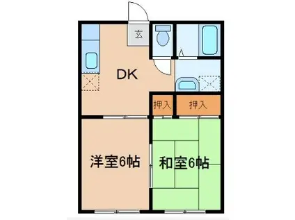 リベルテ(2DK/1階)の間取り写真