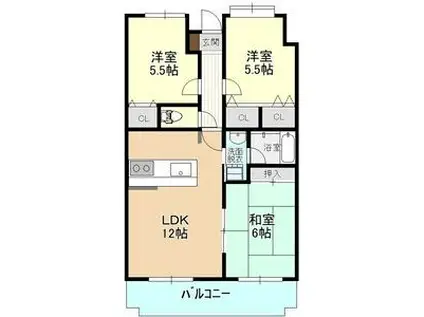 ドリームタウン三和A棟(3LDK/5階)の間取り写真