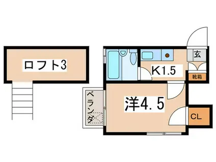 オメガパレス(1K/1階)の間取り写真