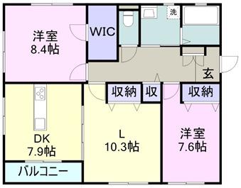 夢番地燦番館(3DK/2階)の間取り写真