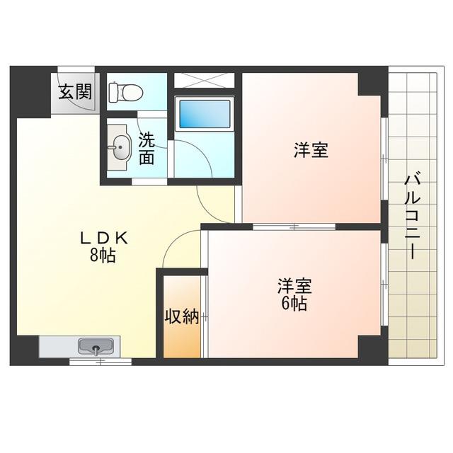 コーポラス翌檜(2LDK/1階)の間取り写真
