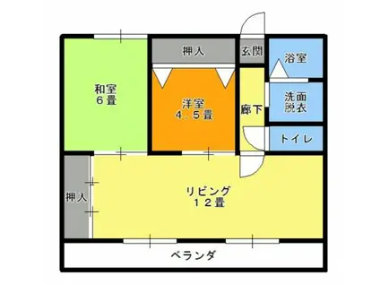 クリエイトビーンズ(2LDK/3階)の間取り写真