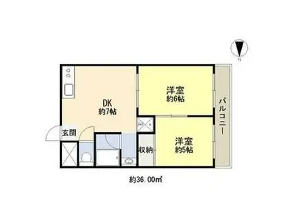 メダリアン巽(2DK/4階)の間取り写真