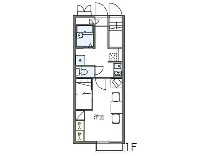 レオパレスウェアハウス(1K/2階)の間取り写真