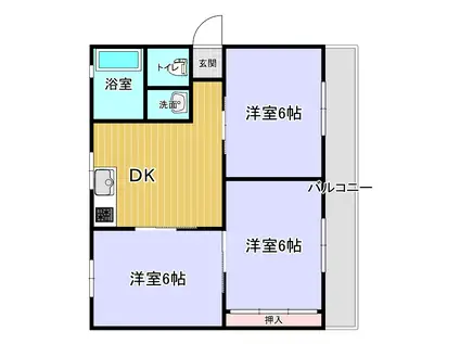 エアポートマンション(3DK/3階)の間取り写真