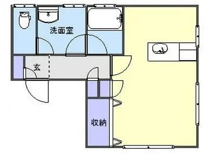 ヴァルールM C棟(ワンルーム/2階)の間取り写真